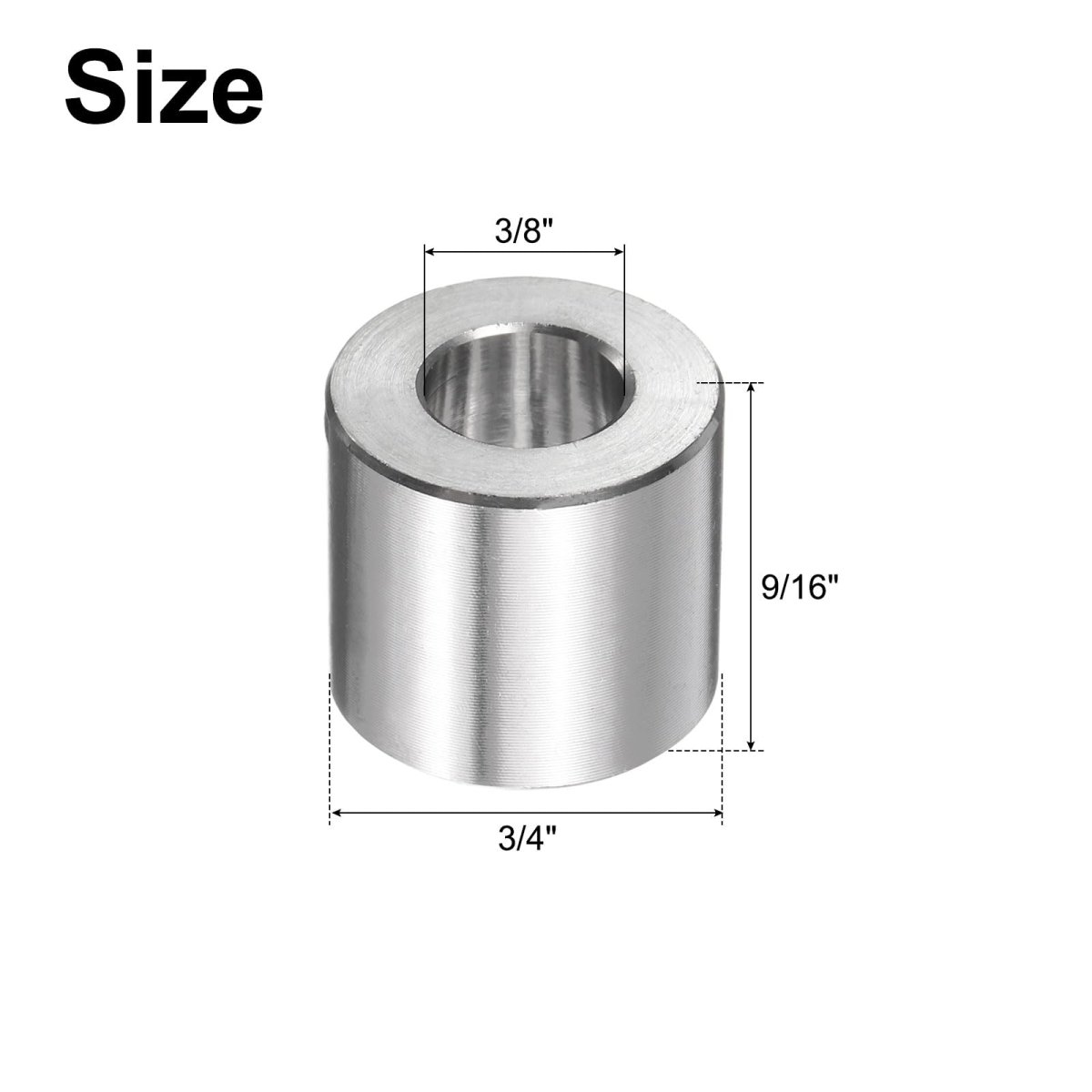 Stainless Steel Spacers 10 Pack 3 8 In Bore X 4 Od 9 16 Length Round Metal Screw Bushing For M10 Screws Bolts And Rods Silver