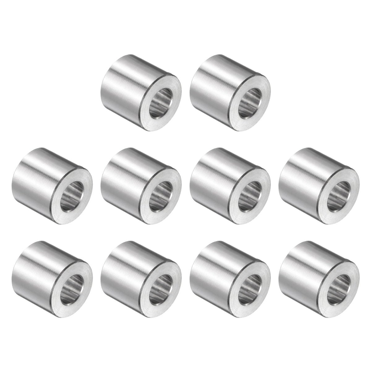 Stainless Steel Spacers 10 Pack 3 8 In Bore X 4 Od 9 16 Length Round Metal Screw Bushing For M10 Screws Bolts And Rods Silver