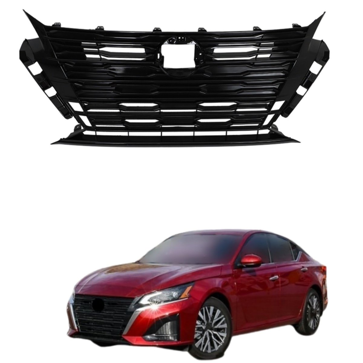 Front Bumper Grille Black Replacement For Altima Sl Sv 2023 2024 Plastic Direct Fit With Housing
