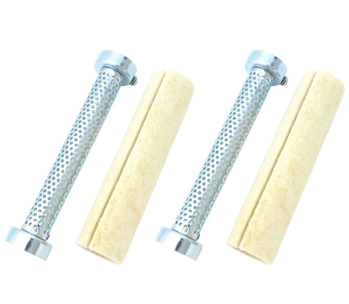 2 Pack Universal Motorcycle Steel Baffles With Packing For 3 In Od Pipe 86 Diameter And 8 Length Polished Finish