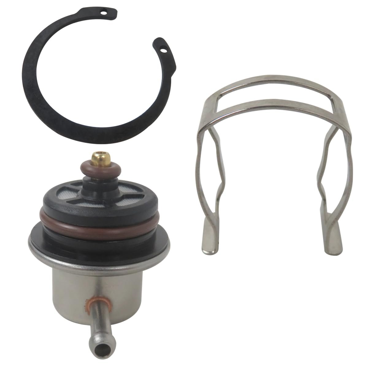Fuel Injection Pressure Regulator Replacement With Clip And Snap Ring Compatible For Isuzu Npr 2003-2004 Replaces 19236428 New