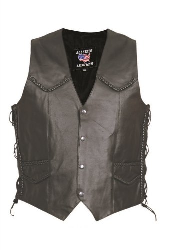 Mens Al2205 Braided Vest With Side Laces Xx-large Black