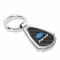 Ipick Image Compatible With Ford Escape Real Black Carbon Fiber Chrome Metal Teardrop Key Chain