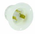 Leviton 2615 30 Amp 125 Volt Nema L5-30p 2p 3w Locking Flanged Inlet Industrial Grade Grounding White 