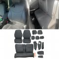 Hecasa Grey Synthetic Leather Seat Covers Set Compatible With 2010-2015 Toyota Prius
