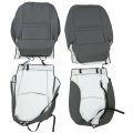 Hecasa Grey Synthetic Leather Seat Covers Set Compatible With 2010-2015 Toyota Prius