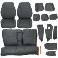 Hecasa Grey Synthetic Leather Seat Covers Set Compatible With 2010-2015 Toyota Prius