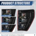 Auto Dynasty Rear Tail Light Assembly For 2021-2023 Ford F-150 Fits Xl Xlt Models W O Blind Spot Detection With Reverse Brake