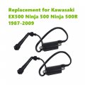 Waltyotur 2pcs Motorcycle Ignition Coils Replacement For Kawasaki Ex500 Ex500a Ex500d Ninja 500 500r 1987-2009