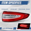 Auto Dynasty Fo2805110 Full Led Rear Outer Tail Lights Brake Lamps For Ford Fusion S Se 2013-2016 Passenger Right Side Chrome