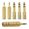 6 35mm 1 4 Male To 3 5mm 8 Female For Trs Stereo Audio Headphone Adapter -6 Pack 