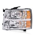 Headlights Assembly Fit Chevy Silverado 2007-2013 Fit 2500 3500 Hd 07-14 Headlamp Left Driver Clear Lens Chrome Housing Amber 