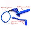 Tc-motor Cnc Aluminum Twist Throttle 11mm Folding Gear Shifter Lever Gearshifter 990mm Cable For Chinese 50cc 70cc 90cc 110cc