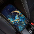 Auto Interior Armrest Cover Pad Moon Night Blue Butterfly Print Neoprene Soft Car Center Console Cushion Universal Fit 12 5 X 7 