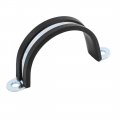 50mm Dia Epdm Rubber Lined U Shaped Zinc Plated Pipe Clips Hose Tube Clamp 