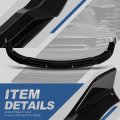 4pcs V1 Style Front Bumper Lip Spoiler Splitte Body Kit Compatible With Dodge Charger Srt 15-20 Glossy Black