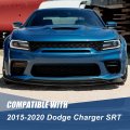 4pcs V1 Style Front Bumper Lip Spoiler Splitte Body Kit Compatible With Dodge Charger Srt 15-20 Glossy Black