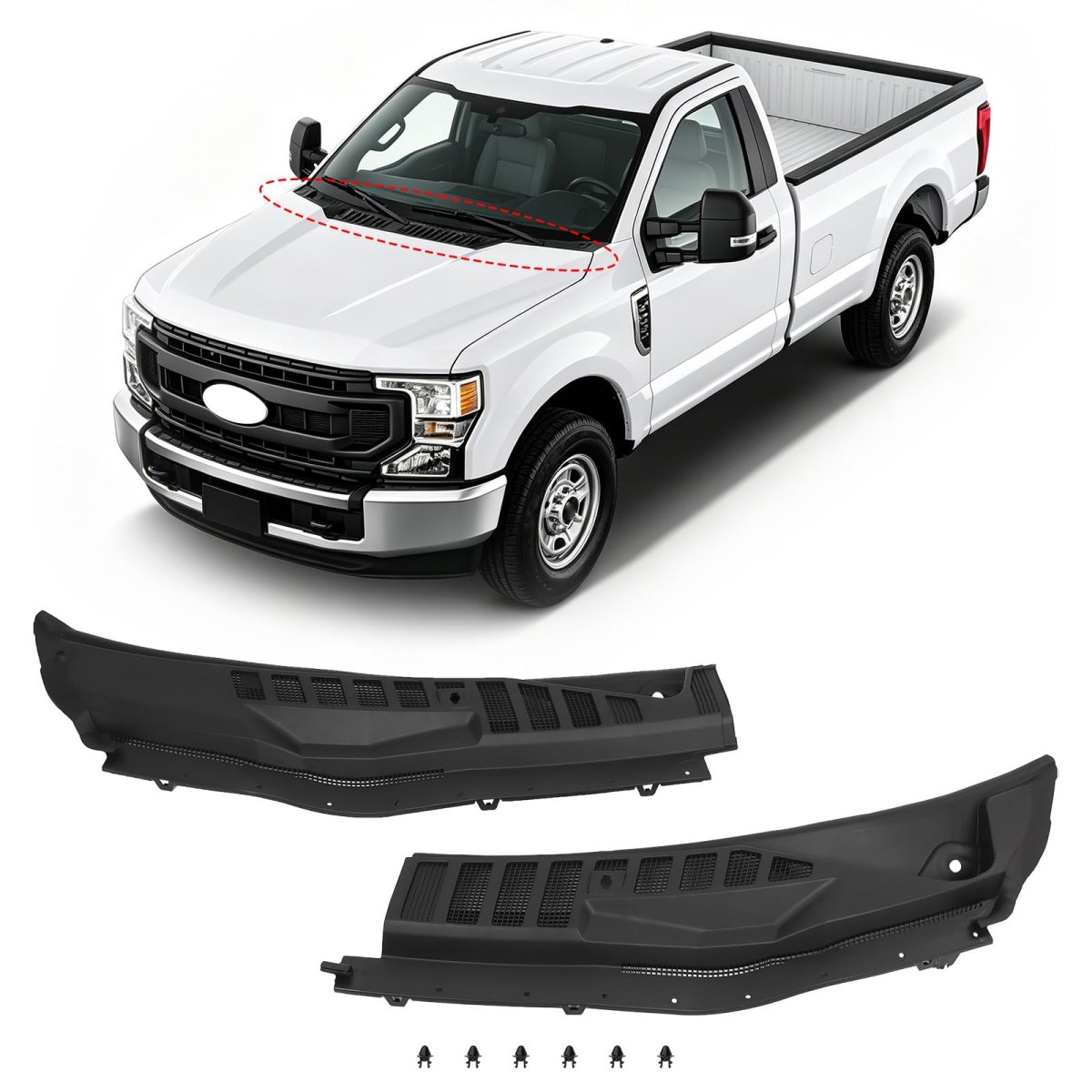 Wiper Cowl 2017-2022 Replacement For Ford F250 F350 F450 F550 Super Duty