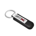 Ford F-150 Stx 4x4 Black Pu Leather Strap Silver Metal Bar Key Chain Official Licensed