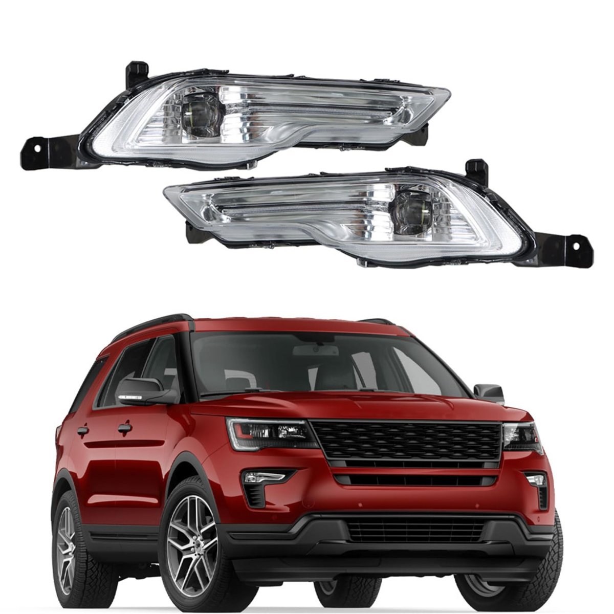 Front Fog Light Assembly Pair With Bulbs For Explorer Fusion 2017 2018 Driver And Passenger Side Replacement Hs73 15a254 Db