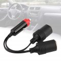 Car Splitter Two-way Cigarette Lighter Plug Socket Power Adapter