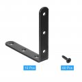 Uxcell L Bracket Corner Braces 10set 4 X Inch Black Stainless Steel 90 Degree Right Angle For Furniture Cabinet Chair With