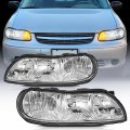 Headlight Assembly For 1997 1998 1999 2000 2001 2002 2003 Chevy Malibu 2004 2005 Classic And Oldsmobile Cutlass Chrome Housing 