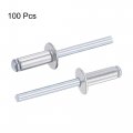 Uxcell Blind Rivets Aluminum 6mm Diameter 16mm Grip Length Silver Tone 100pcs
