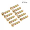 Uxcell M8x35mm Furniture Screw Hex Socket Machine Screws Zinc Plated Fasteners Bolts Full Thread Carbon Steel 10pcs