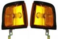 Evan-fischer Corner Light Set Of 2 For 1988-1995 Isuzu Pickup Plastic Amber Lens With Bulbs Driver And Passenger Side 
