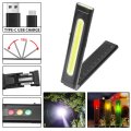 Cob Led Pen Work Light For Auto Repair Rechargeable Magnetic Flashlight With Ruler Portable Inspection Emergency Pocket Use