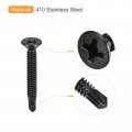 Uxcell 12 X 1-3 4 Sheet Metal Screws 50pcs Black Oxide 410 Stainless Steel Flat Head Phillips Drive Self Drilling