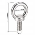 Uxcell Lifting Eye Bolt M12 X 30mm Male Thread 304 Stainless Steel For Hanging Pack Of 2