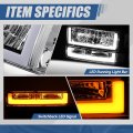 Auto Dynasty 4pcs Switchback U-led Drl Headlights Assembly And Bumper Lamps Compatible With Chevy Blazer S10 1998-2004 Driver