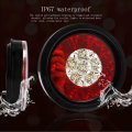 Fits Jeep Tj Yj Cj 4 Round Led Truck Trailer White Red Taillights With Rubber Grommet 16led Dc 12v Waterproof Stop Brake
