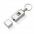 Uxcell Door Barrel Bolt Stainless Steel Ring-pull Spring Loaded Auto Sliding Lock W Screw