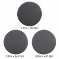 Uxcell 6-inch Hook And Loop Sanding Disc Wet Dry 150 240 400 Grit Assorted Silicon Carbide Round Sandpaper For Grinder