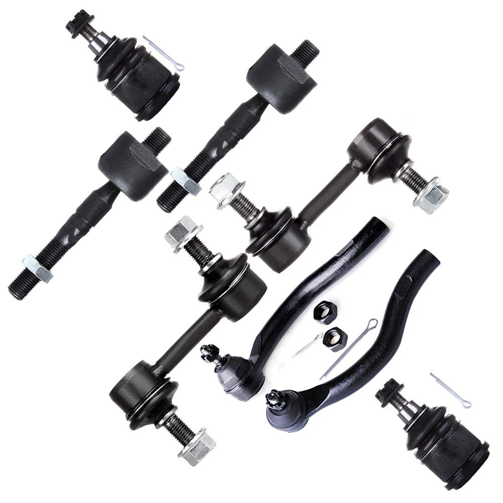 8pc Set Front Suspension Kit Fit 2003-2007 For Honda Accord Inner Outer Tie Rod End Lower Ball Joint Sway Bar Link
