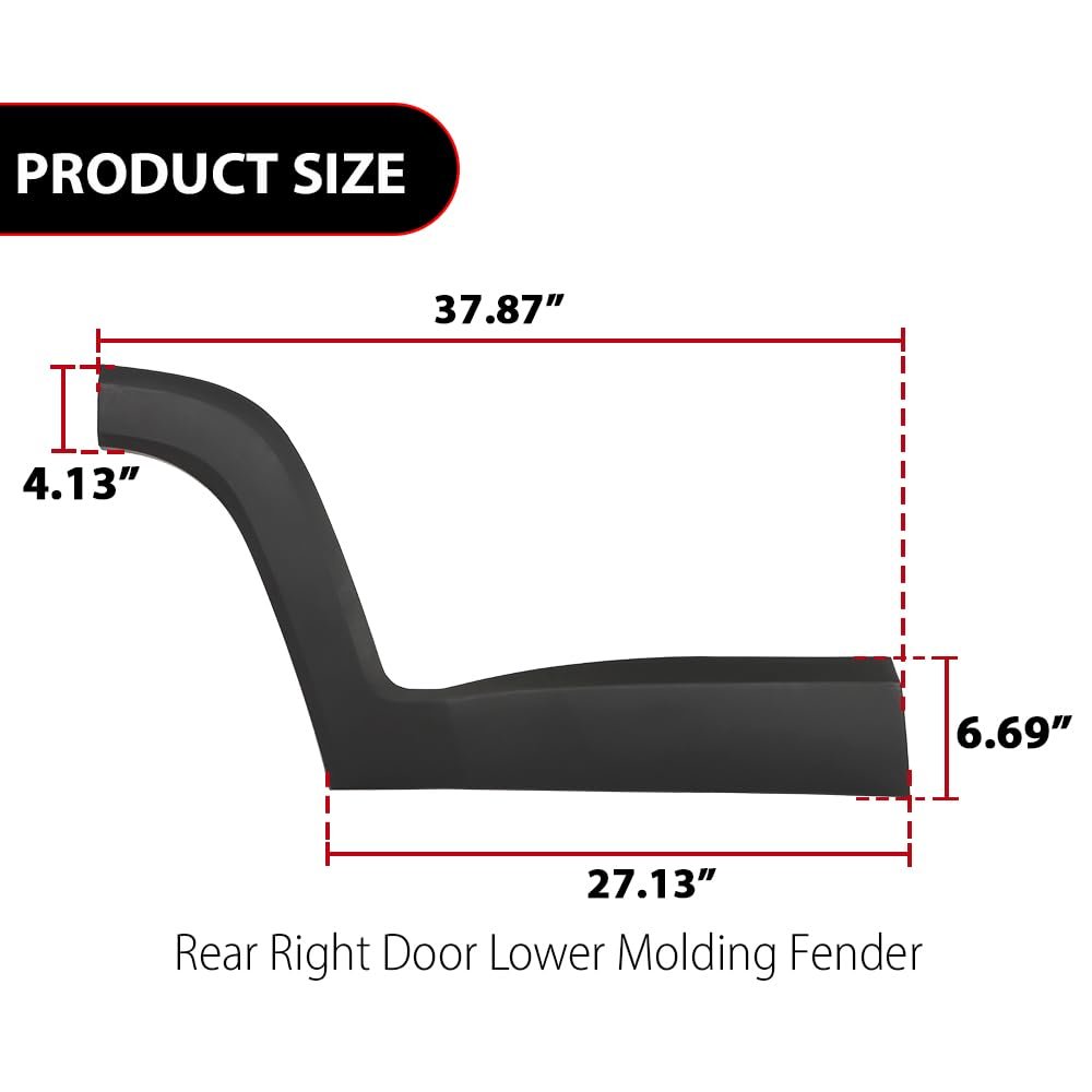 Right Side Rear Door Molding Fender Flare Trim For Jeep Renegade 2015-2021 5vx88lxhaa Ch1505109 Black