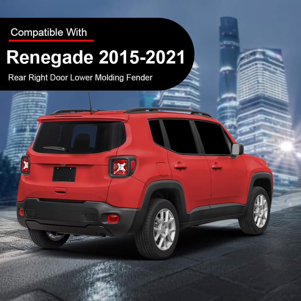 Right Side Rear Door Molding Fender Flare Trim For Jeep Renegade 2015-2021 5vx88lxhaa Ch1505109 Black