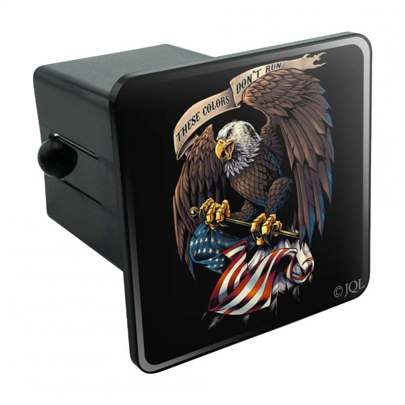 These Colors Don T Run Patriotic Eagle Usa American Flag Tow Trailer Hitch Cover Plug Insert