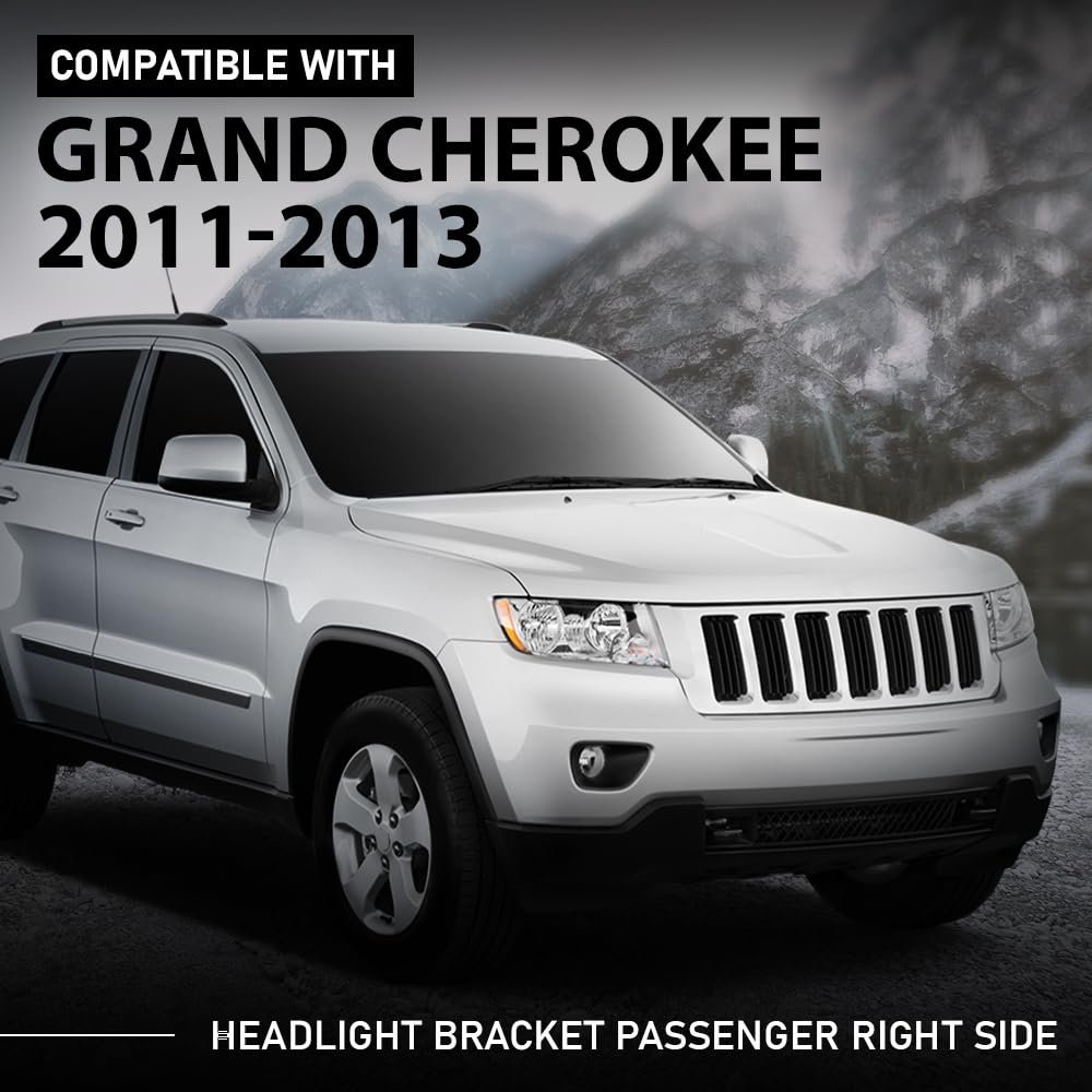 Right Headlight Bracket For Jeep Grand Cherokee 2011 2013 Fits Laredo Limited Overland Srt8 And Summit Part Number 5156134aa