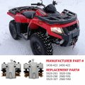 M Mati Front Left Right Brake Calipers W Pads For Arctic Cat Atv 250 300 350 400 Fis 425 450 500 550 650 700 1000 Thunder Side