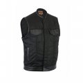 Daniel Smart Mena S Vest Black Textile Material With Leather Trimming Motorcycle Men Concealment Armory Pocket X-large 