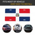 Dominican Republic Flag Oil Painted 6x12 Inch Durable License Plate Car Cover Frame Tag