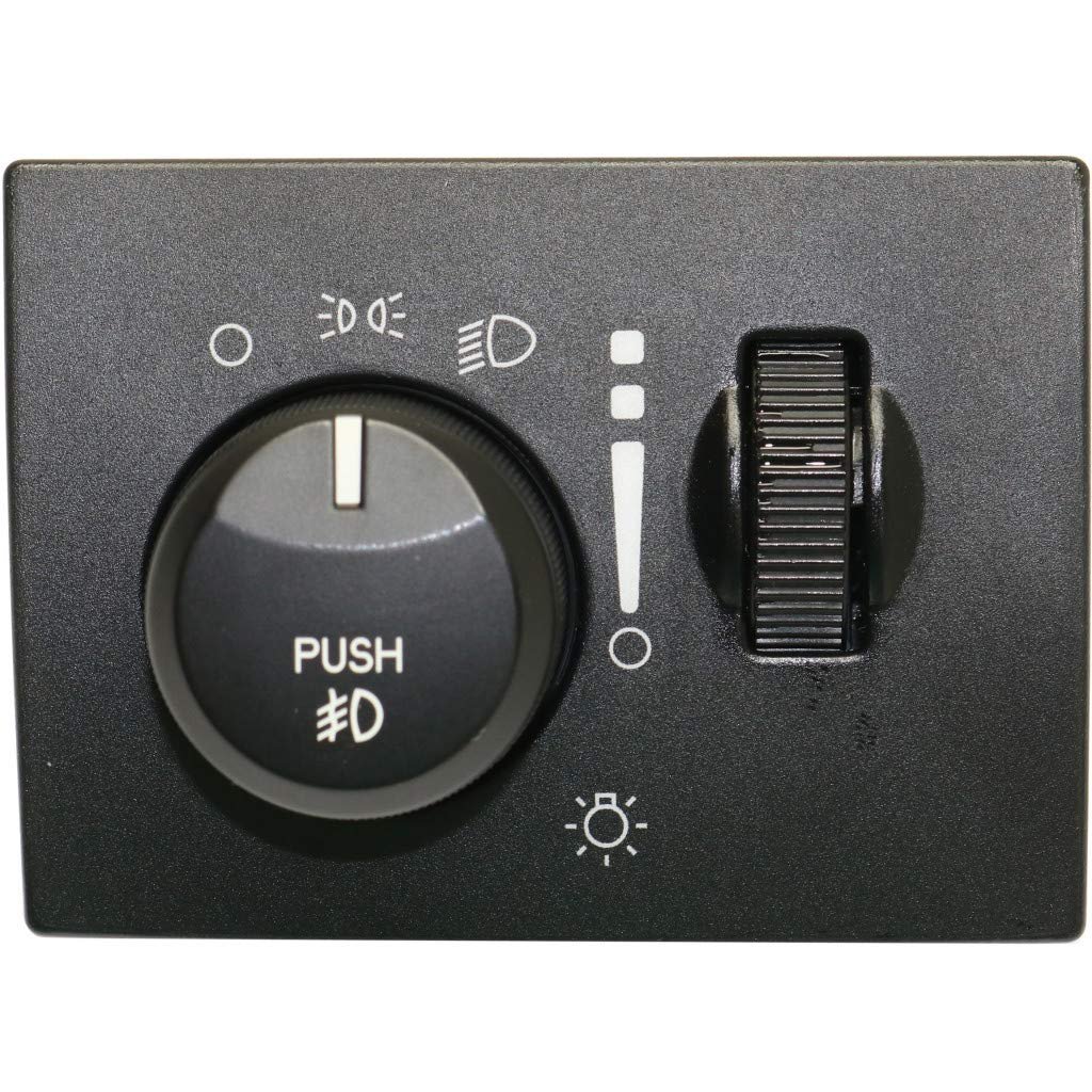 Headlight Switch For Dodge Challenger 2008 2009 2010 2011 With Fog Lights 6 Prong Male Terminal Pin Type Black