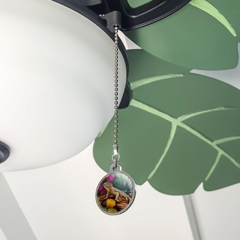 Horned Lizard And Flowers Ceiling Fan Light Pull Chain