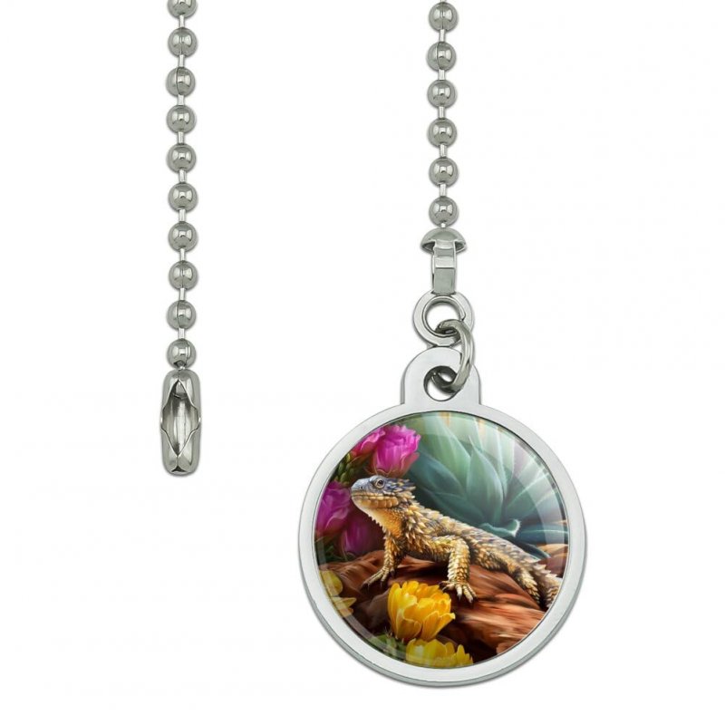 Horned Lizard And Flowers Ceiling Fan Light Pull Chain