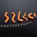 Silicone Radiator Coolant Hose Kit For Kawasaki 2006-2008 Kxf250 Kx250f Orange With Clamps