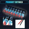 Car Marine Boat 8 Gang 5 Pin Toggle Rocker Switch Panel 12v 24v Circuit Breaker Blue Led Indicator Waterproof Lighted Power